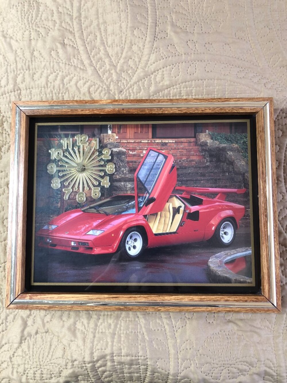 Vintage 80s Lamborghini Countach Wall Clock LP500QV Retro Supercar Decor Kimball